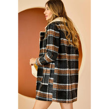 Load image into Gallery viewer, J.NNA Multi Plaid Open Cardi Jacket w/ Faux Fur Lining