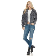 Load image into Gallery viewer, MAPCIE Faux Fur Jacket w/ Lapel Collar