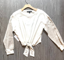 Load image into Gallery viewer, Fifteen Twenty Tie front Sweatshirt with Linen sleeves