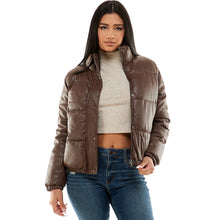 Load image into Gallery viewer, CISono Puffy Faux Leather Jacket