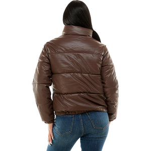 CISono Puffy Faux Leather Jacket