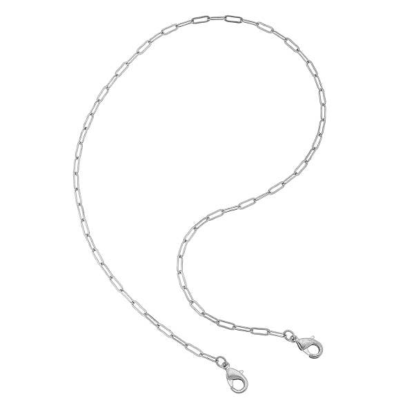 Faire Mask Necklace- Paper Clip Chain- Silver